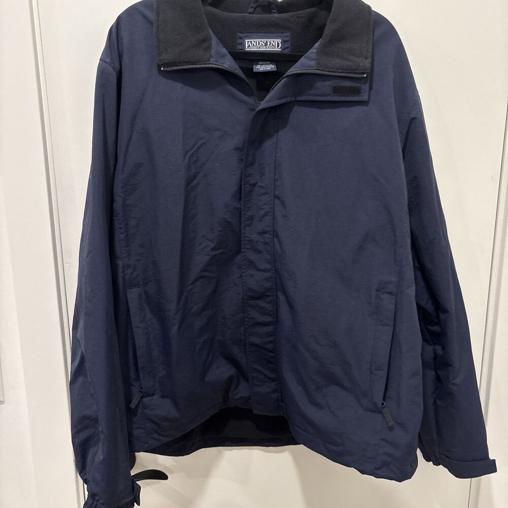 Lands End Men’s Navy Nylon Coat Size L